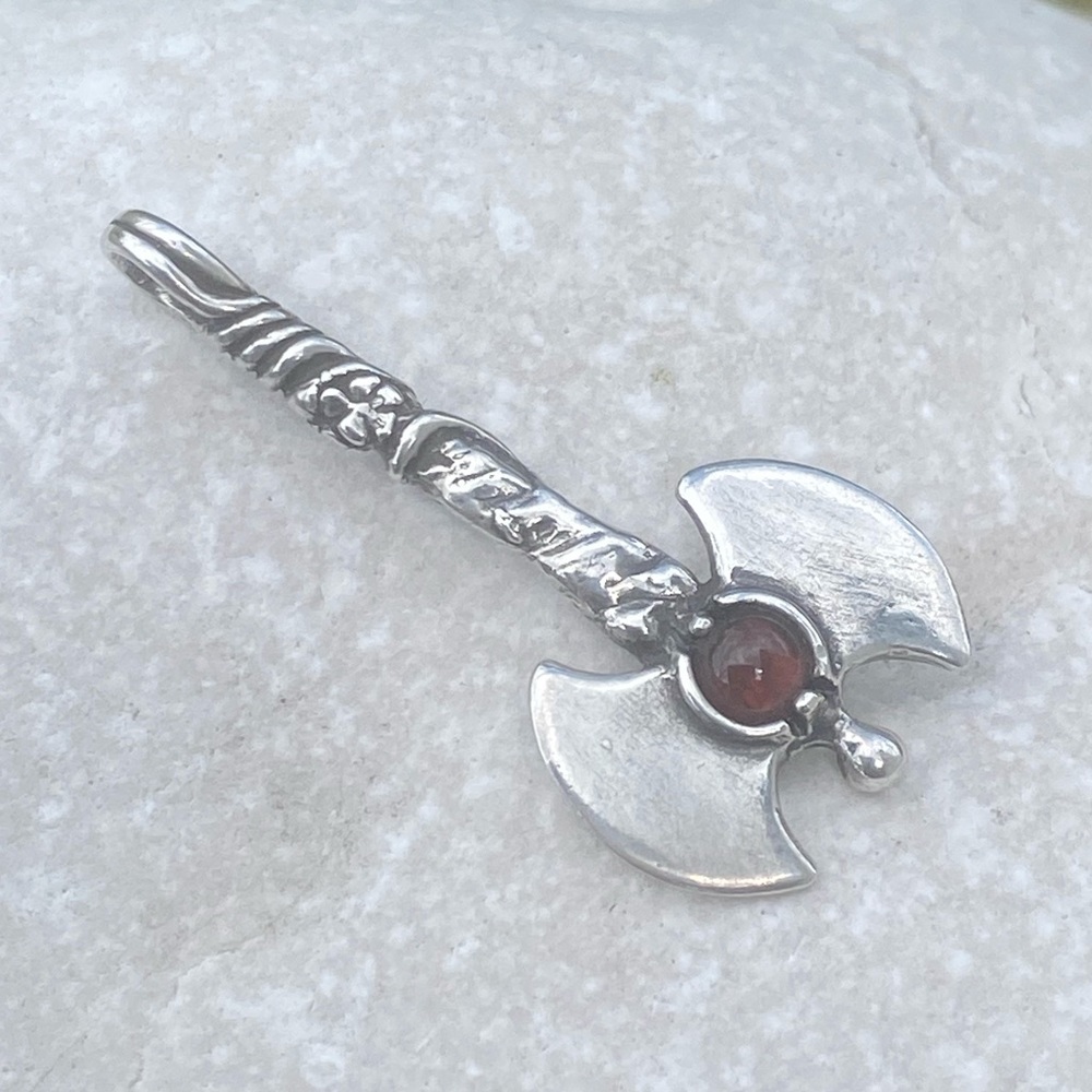 Labyris Goddess Pendant .925 Sterling Silver w/ genuine Carnelian Made in USA - Picture 3 of 11